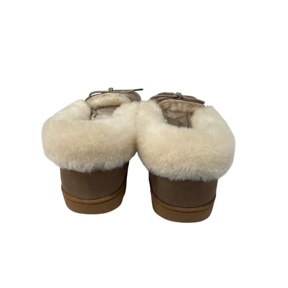 Timberland Tie Moc Sherling Slippers - Taupe Gray - Size 9 - Picture 4 of 7